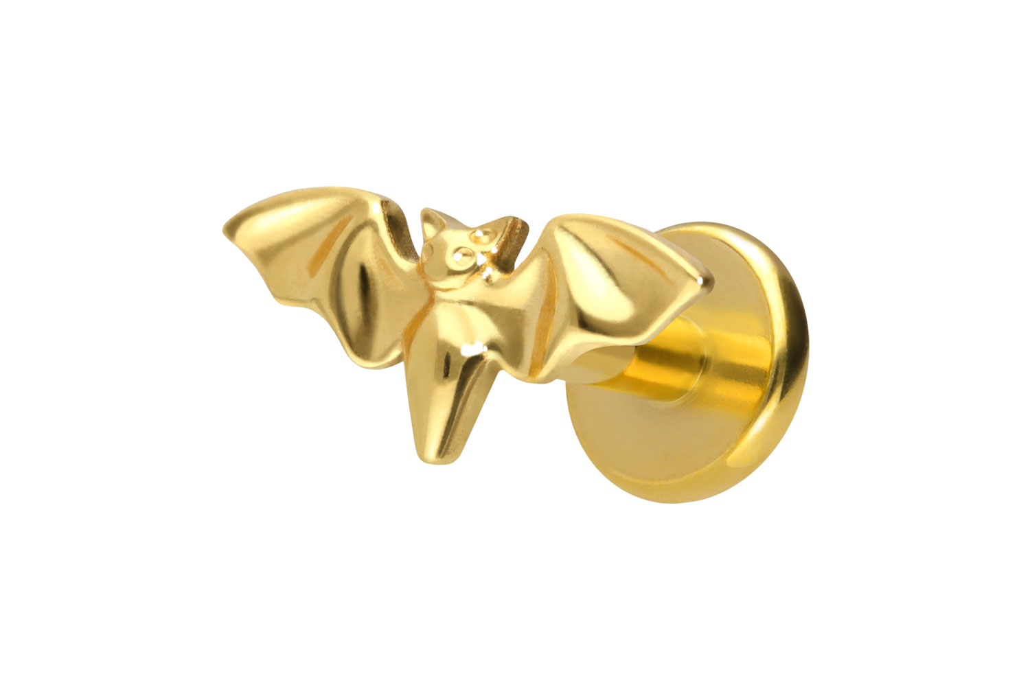 Titan Labret Piercing mit Innengewinde FLEDERMAUS